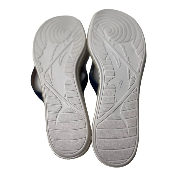 Tommy Bahama Relaxology Women’s Ionna Navy Blue Leather/Mohair Sandals - Picture 6 of 10